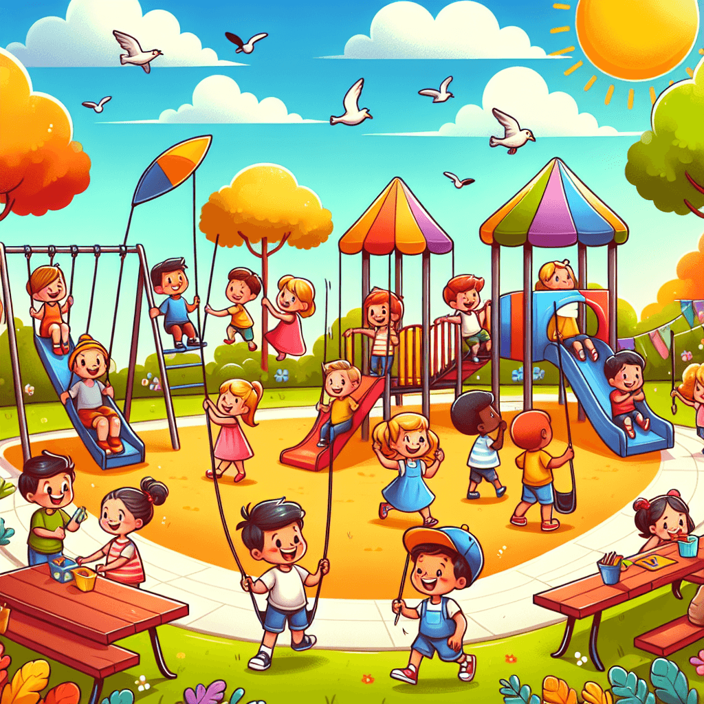 Colorful Community Park Paint By Numbers Art