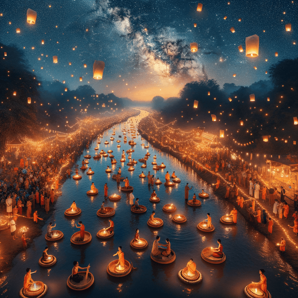 Loy Krathong Festival - Thailand Paint By Color