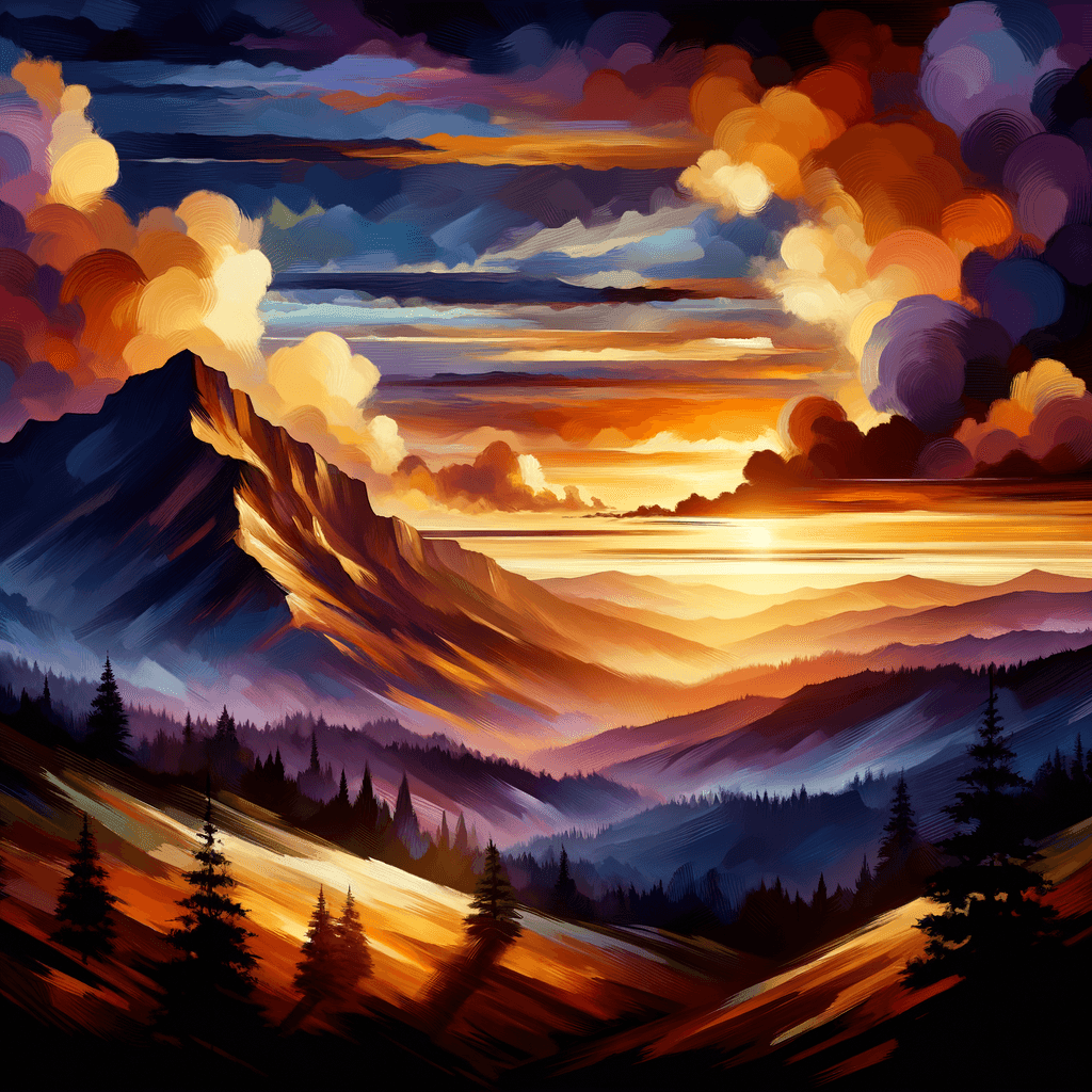 Dramatic Mountain Sunset DIY Paint By Numbers