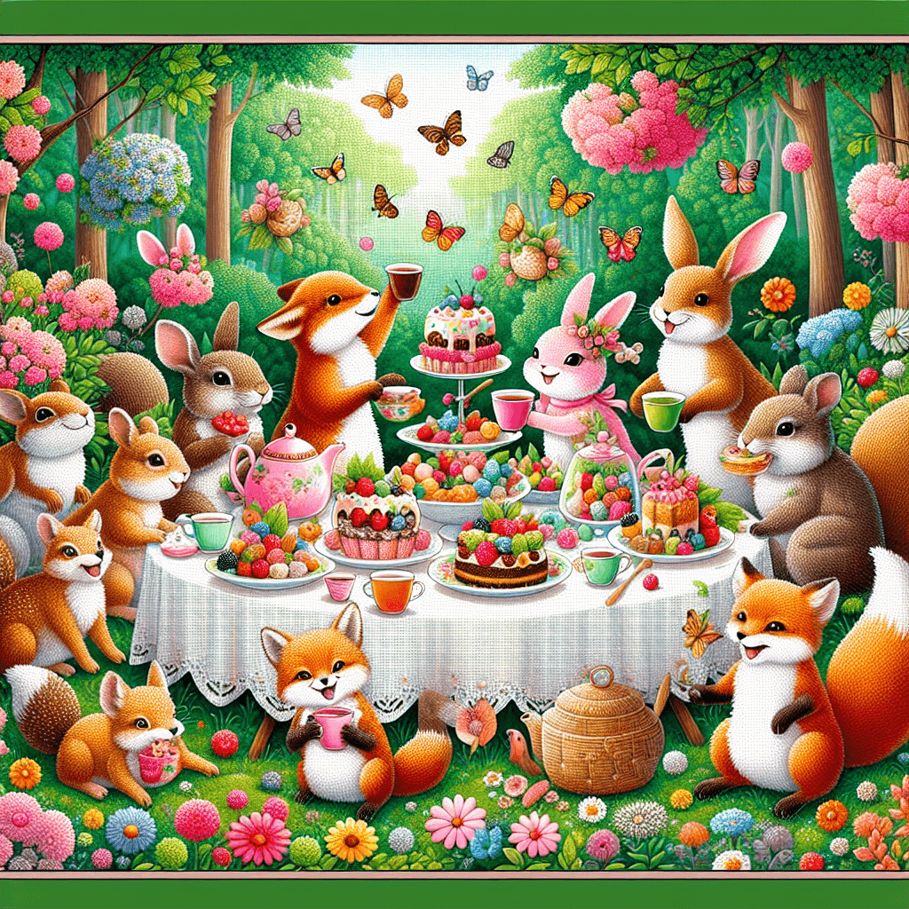 Charming Woodland Tea Party Painting By Numbers Kit