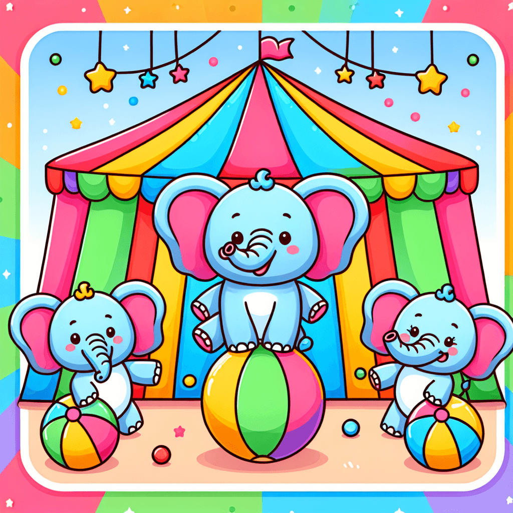 Funky Circus Elephants Painting By Numbers Kit