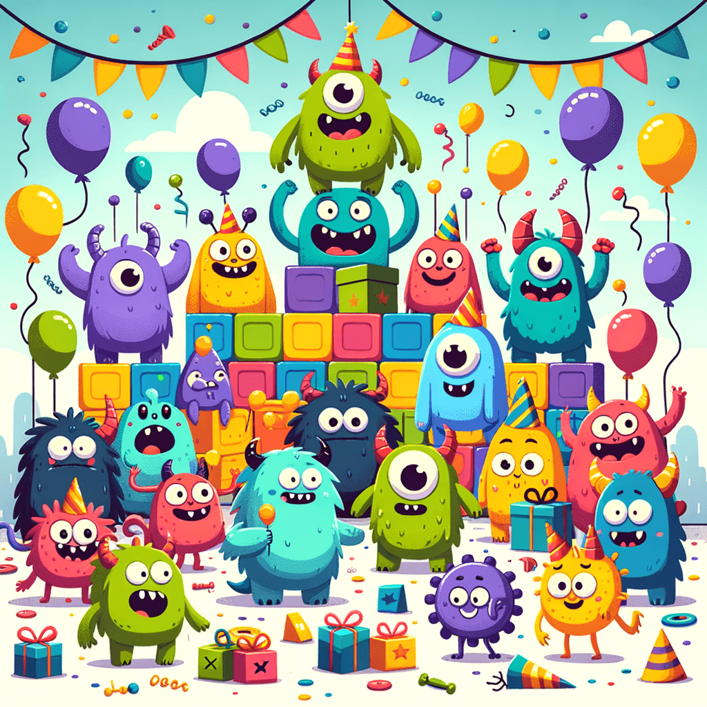 Silly Monster Party DIY Paint By Numbers