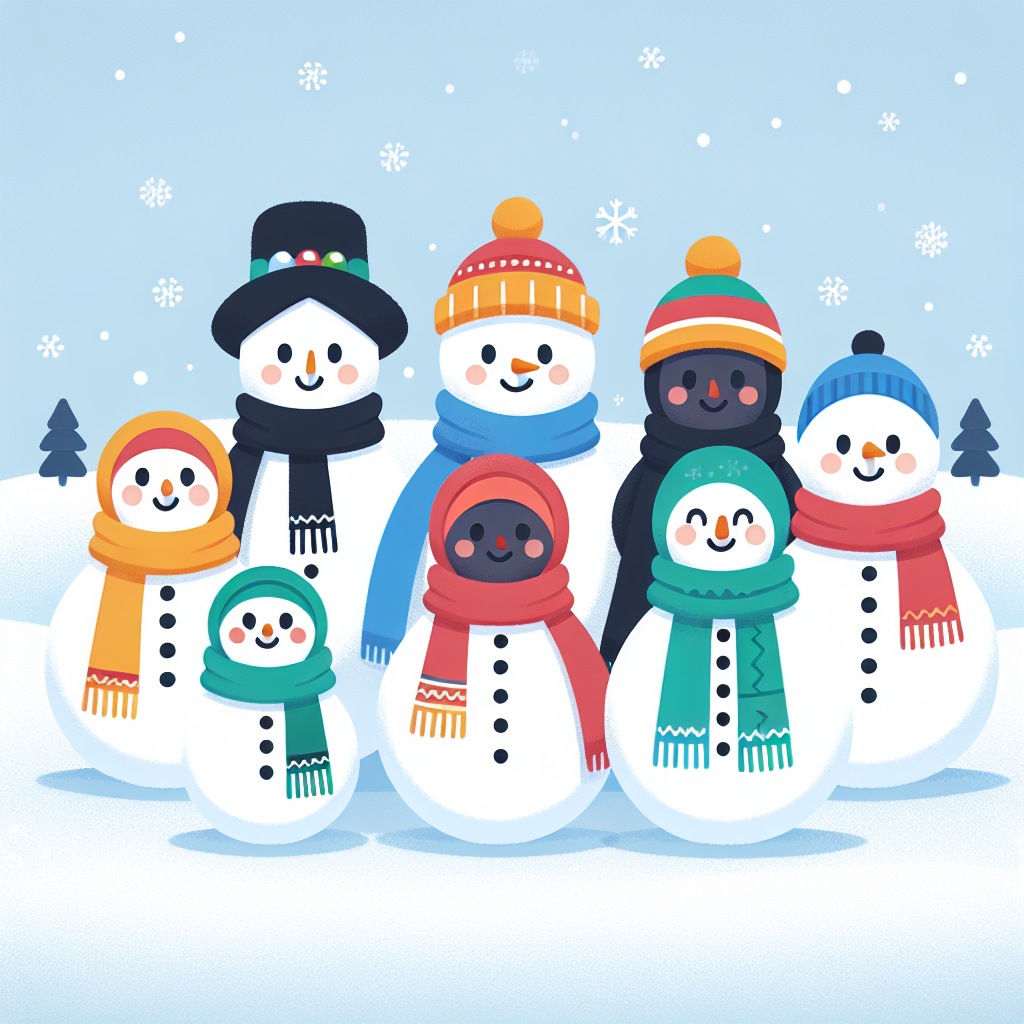 Festive Snowman Gathering Painting Number Kit