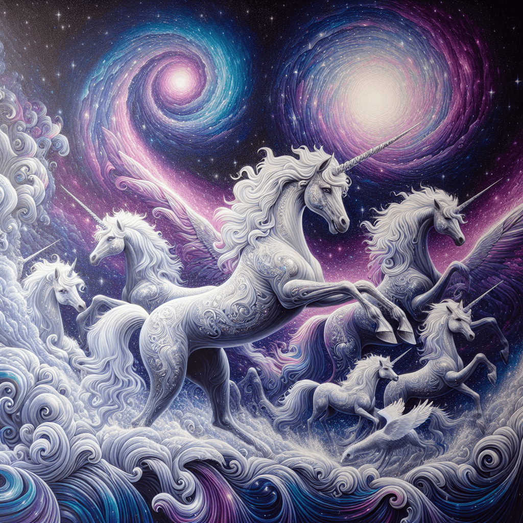 Celestial Magic Of Unicorns Paint By Numbers Kits