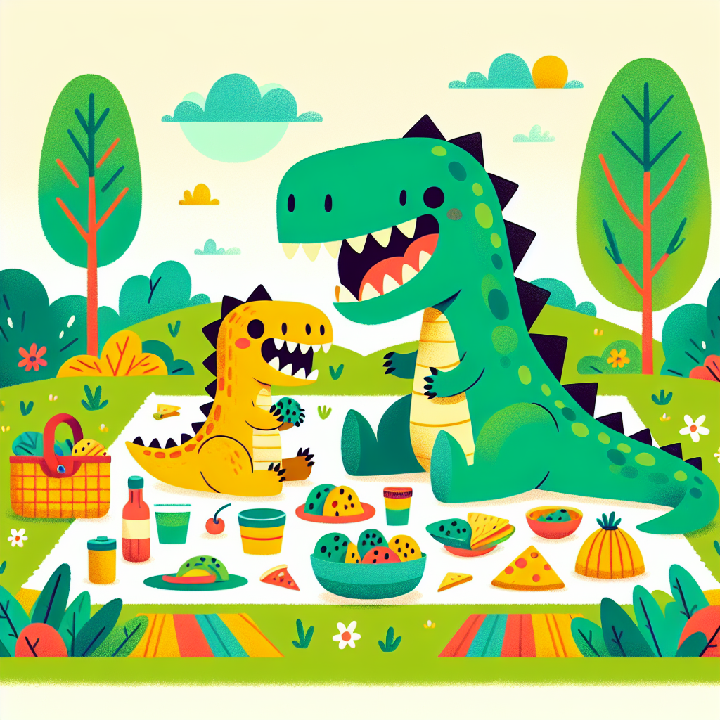 Friendly Dinosaur Picnic Painting Number Kit