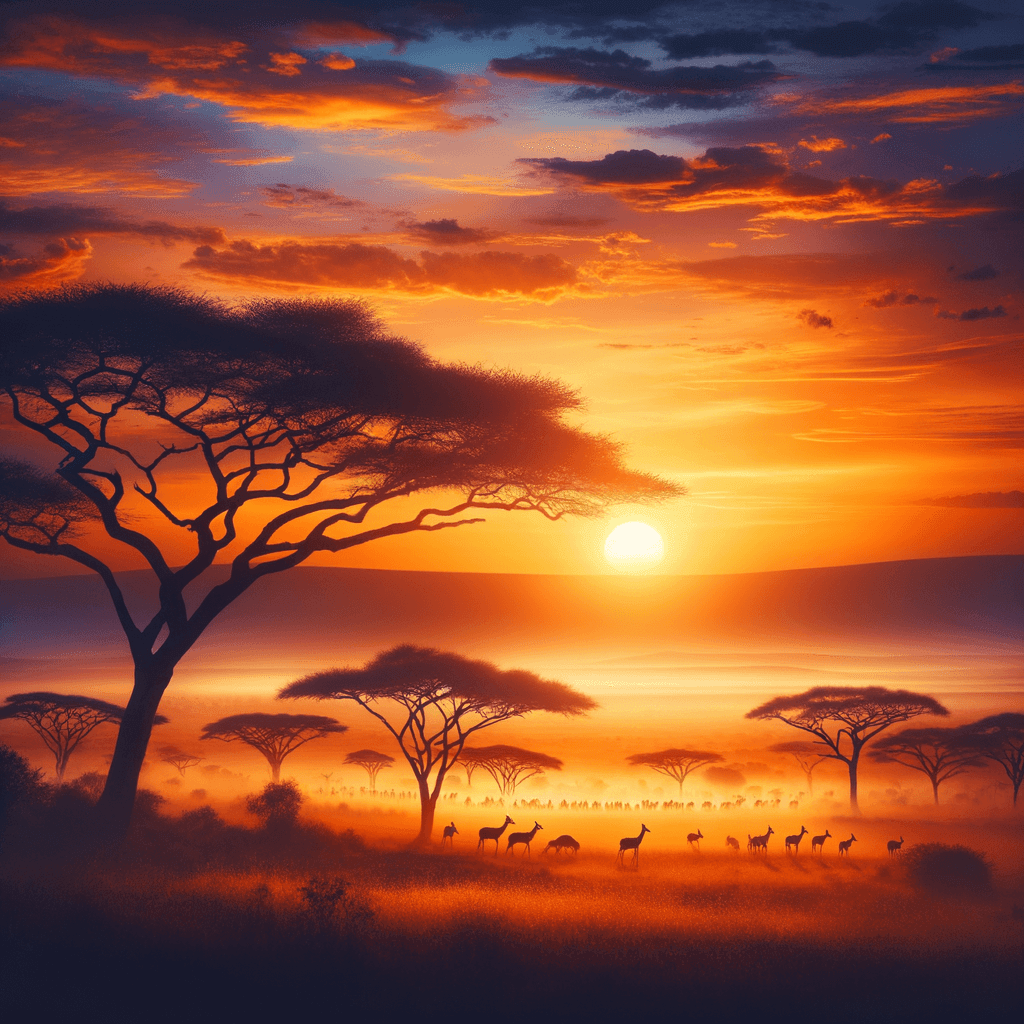 Serengeti Sunset Glow Paint By Numbers Art