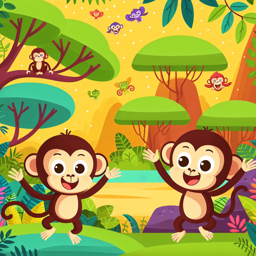 Jungle Adventure With Monkeys Paint By Numbers Art
