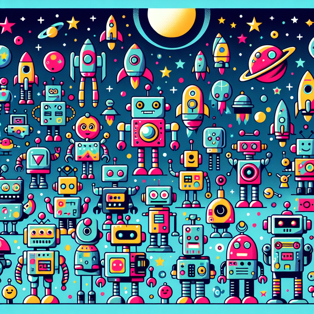 Galactic Robot Party Paint By Color