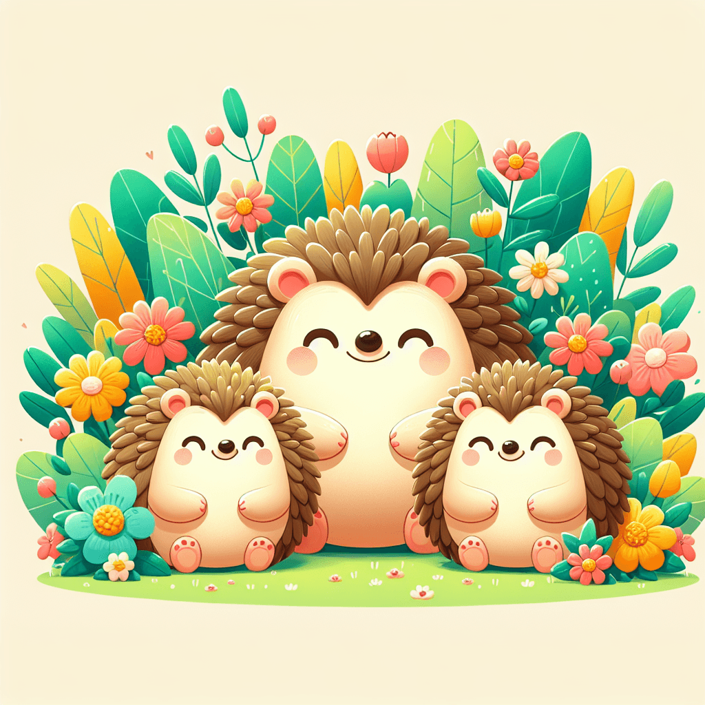 Cheerful Hedgehog Family Number Painting