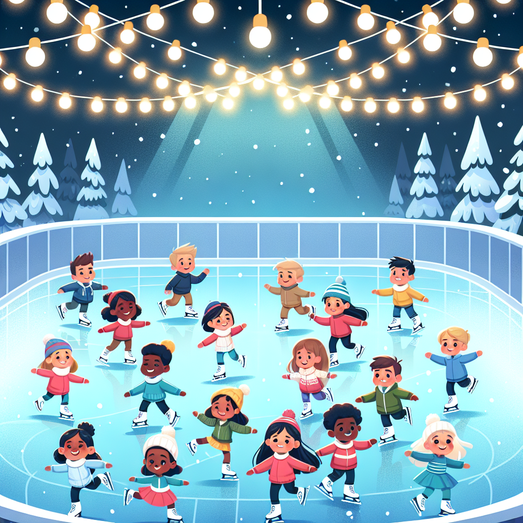 Joyful Ice Skating Rink Painting Number Kit