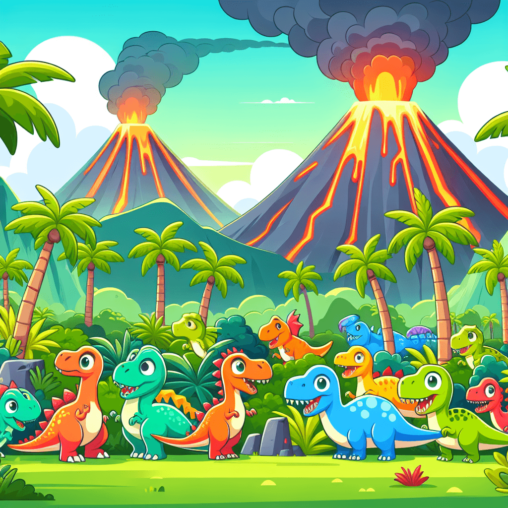 Cheerful Dinosaur Expedition Number Painting