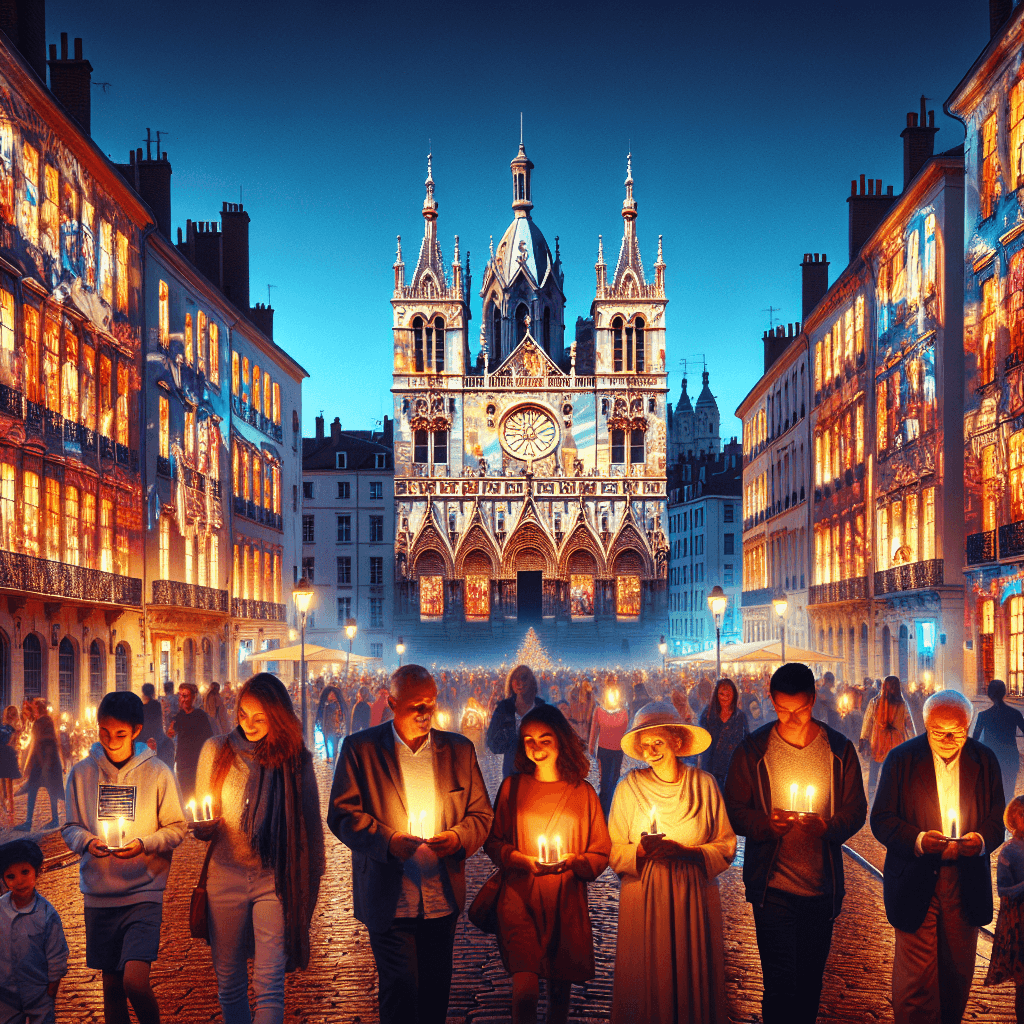 The Festival Of Lights - Lyon, France Painting By Numbers Kit