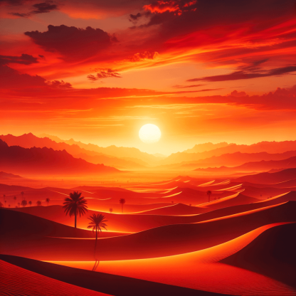 Desert Sunset Silhouettes Paint By Numbers Art