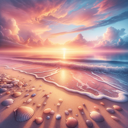Serene Ocean Sunrise Painting By Numbers Kit