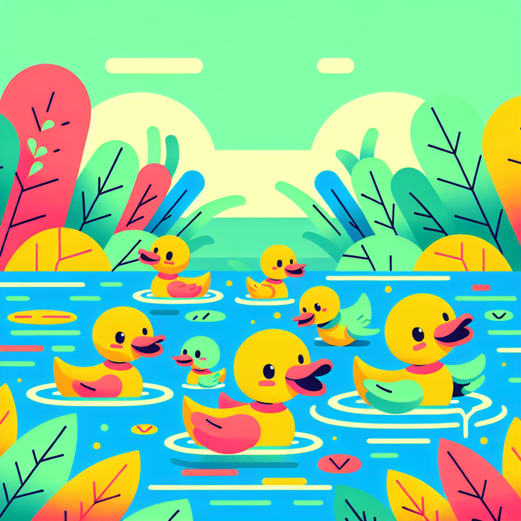 Duckling's Delightful Dip Paint By Numbers Art