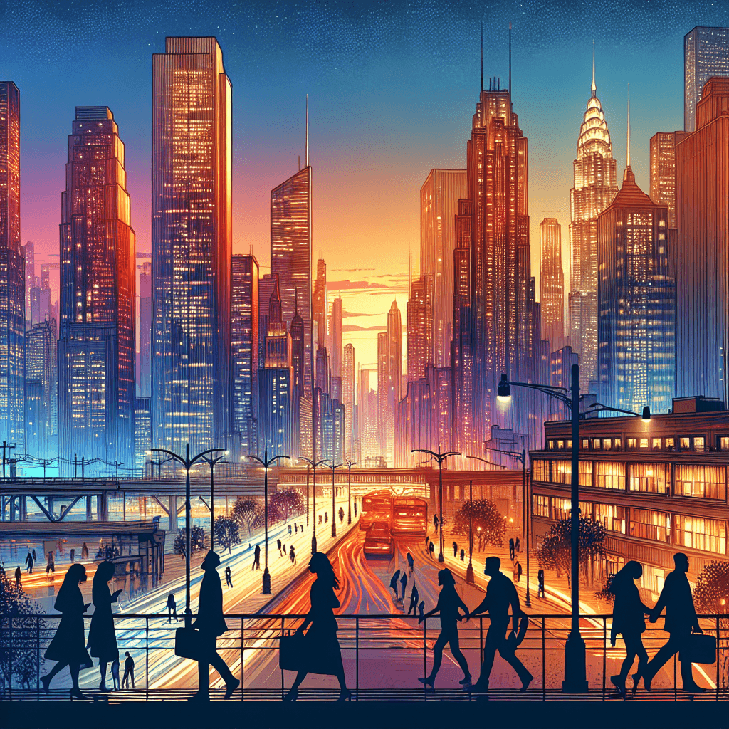 Elegant Cityscape Dusk Paint By Color