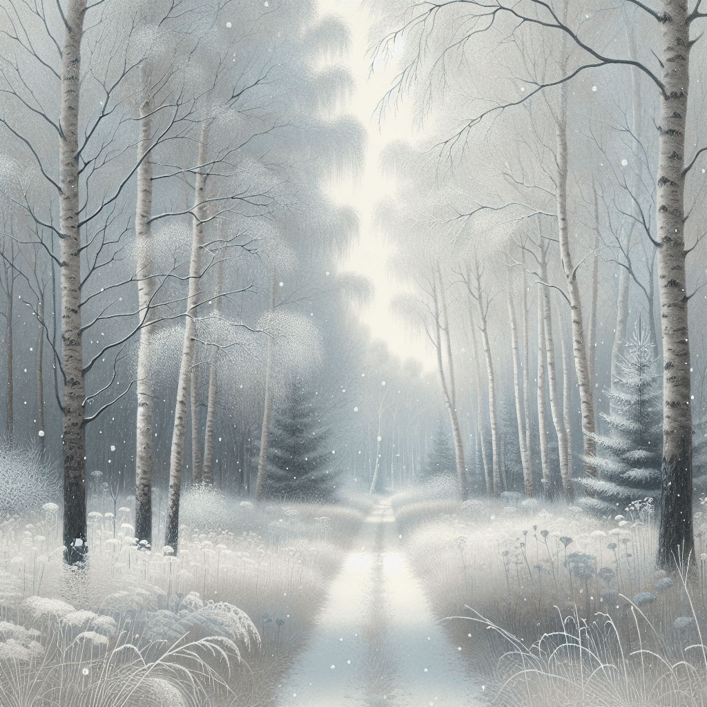 Frosty Woodland Walk Number Painting