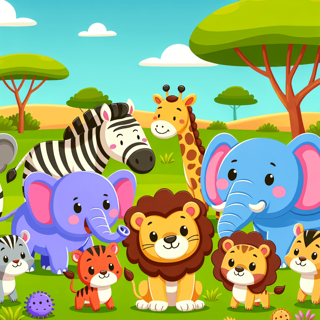 Friendly Animal Safari DIY Paint By Numbers