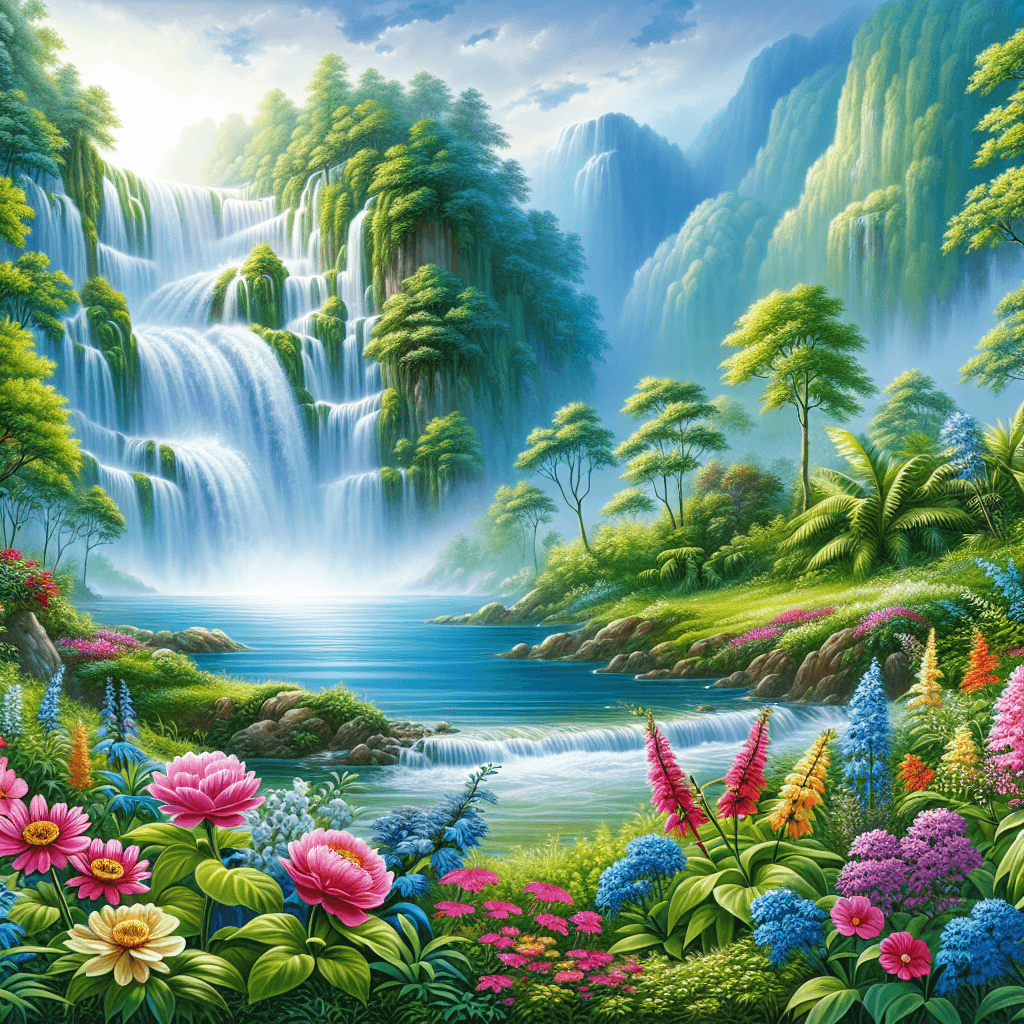 Cascading Waterfall Retreat DIY Paint By Numbers