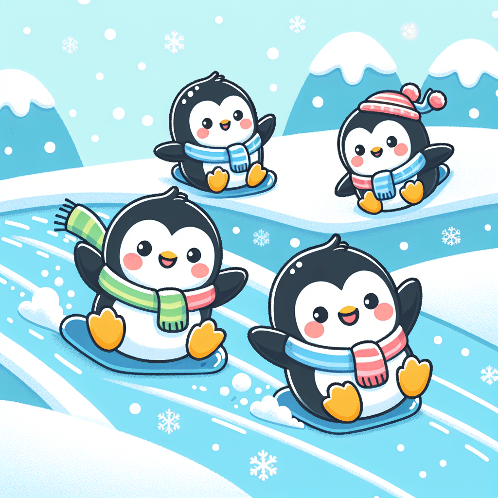 Winter Wonderland With Penguins Number Painting