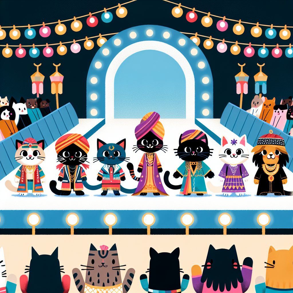 Funky Feline Fashion Show Numbered Painting Kits