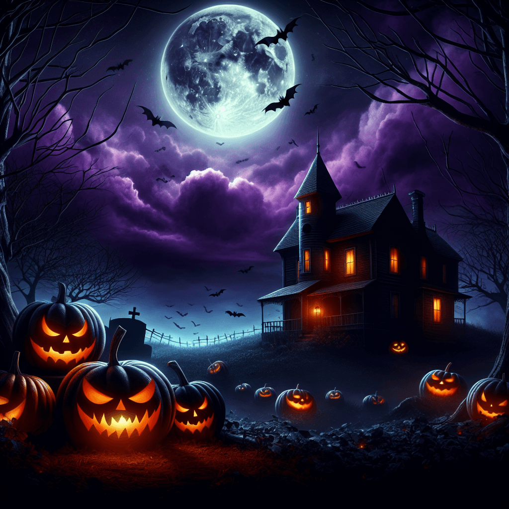 Haunted Halloween Night Painting Number Kit