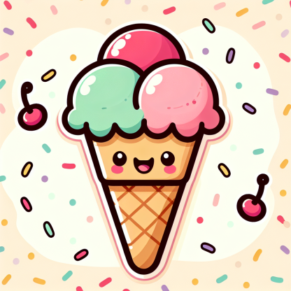 Sassy Ice Cream Cone Numbered Painting Kits