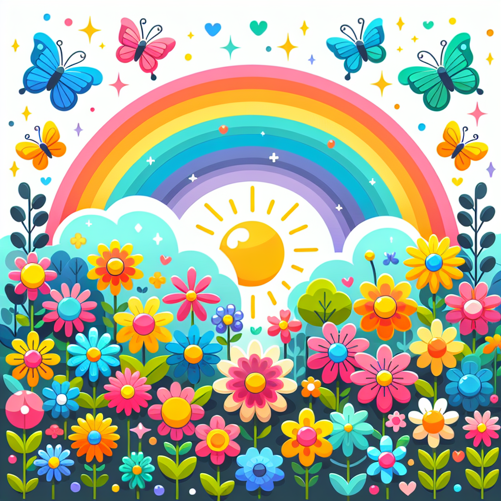 Bright Rainbow Garden Paint By Numbers Kits
