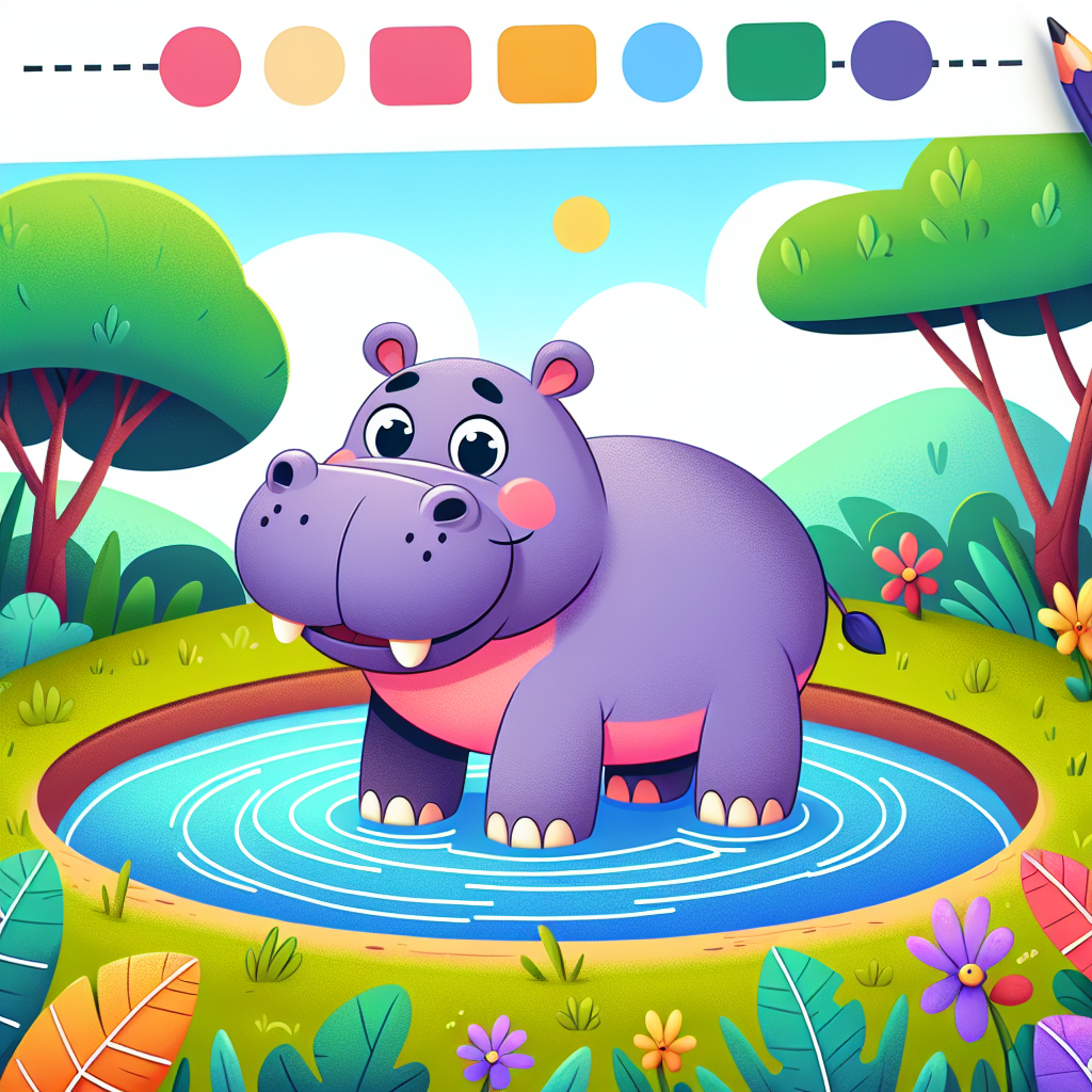 Hippo's Happy Waterhole Paint By Numbers