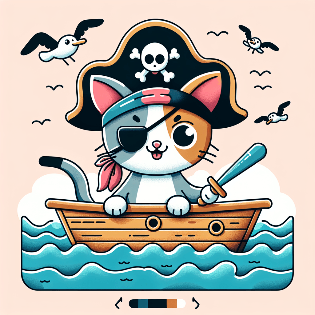 Daring Pirate Cat Adventure DIY Paint By Numbers