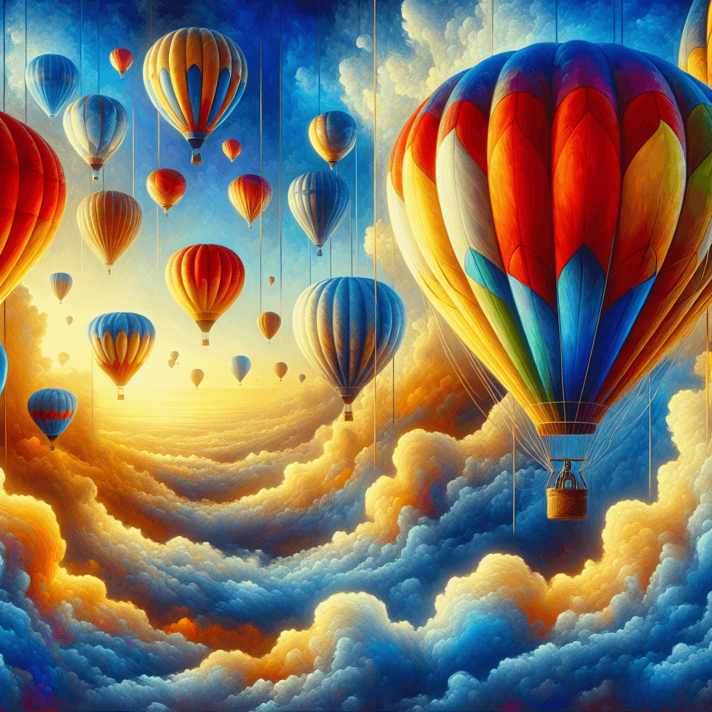 Charming Whimsical Hot Air Balloons Number Painting