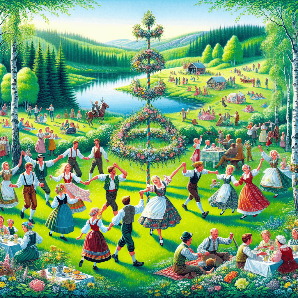 Midsummer Celebrations - Dalarna, Sweden Paint By Number