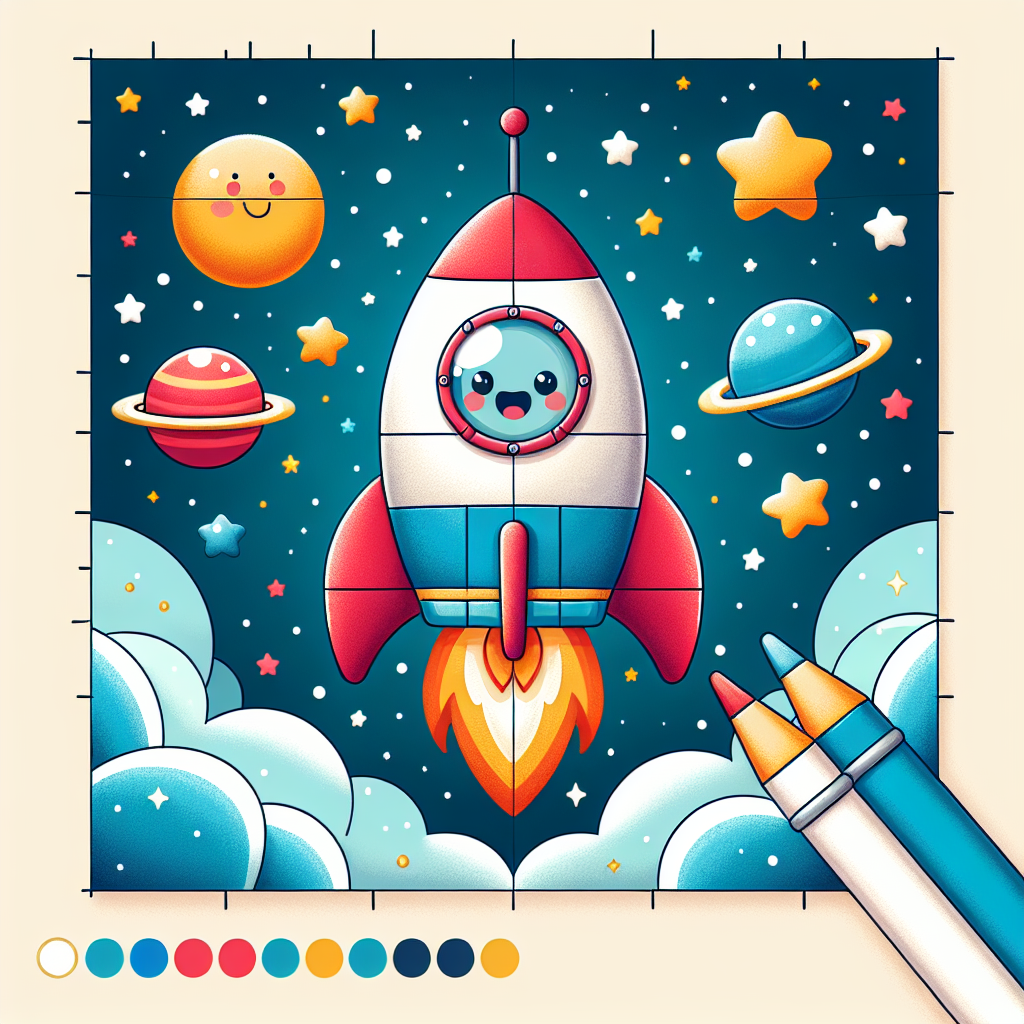 Adventure Space Rocket Paint By Number