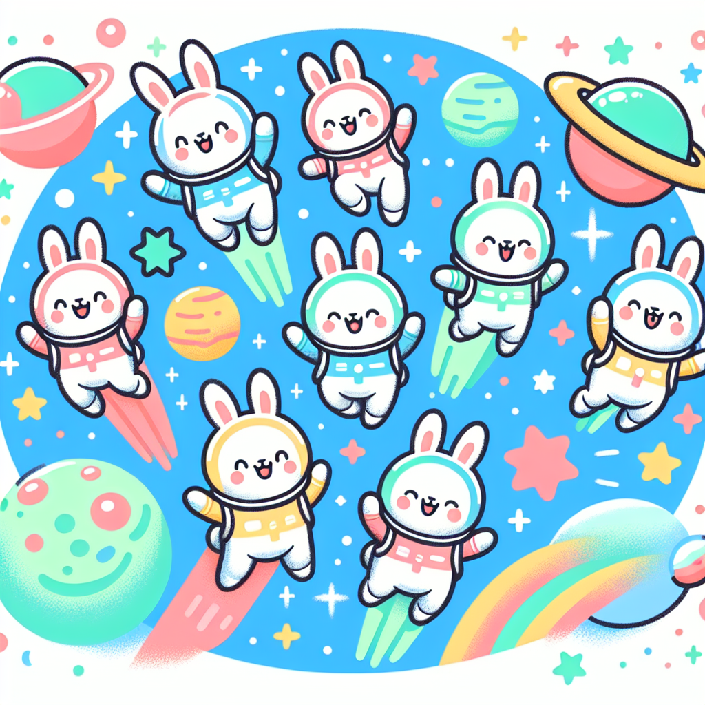 Energetic Space Bunnies Numbered Painting Kits