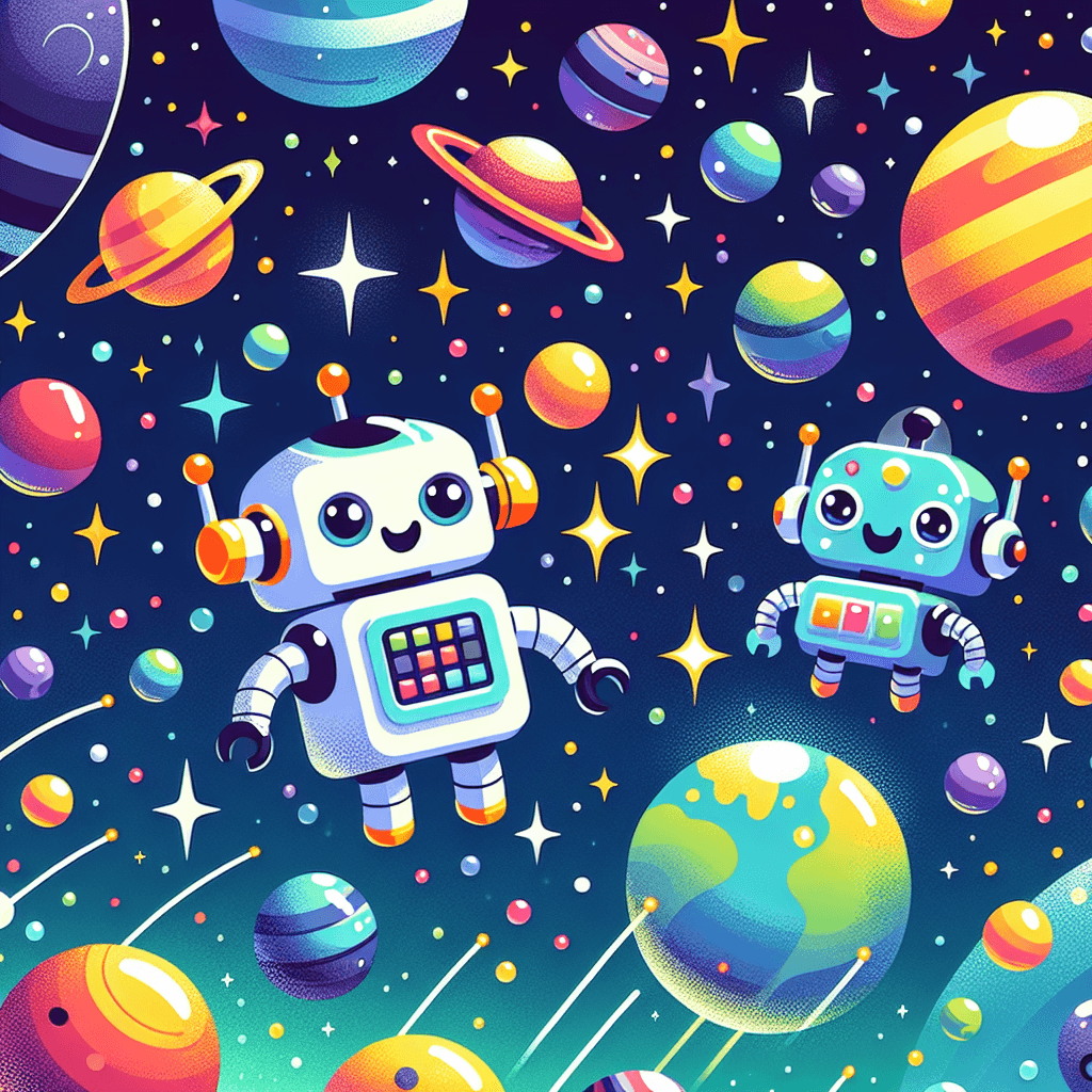 Robots In Space Painting By Numbers Kit