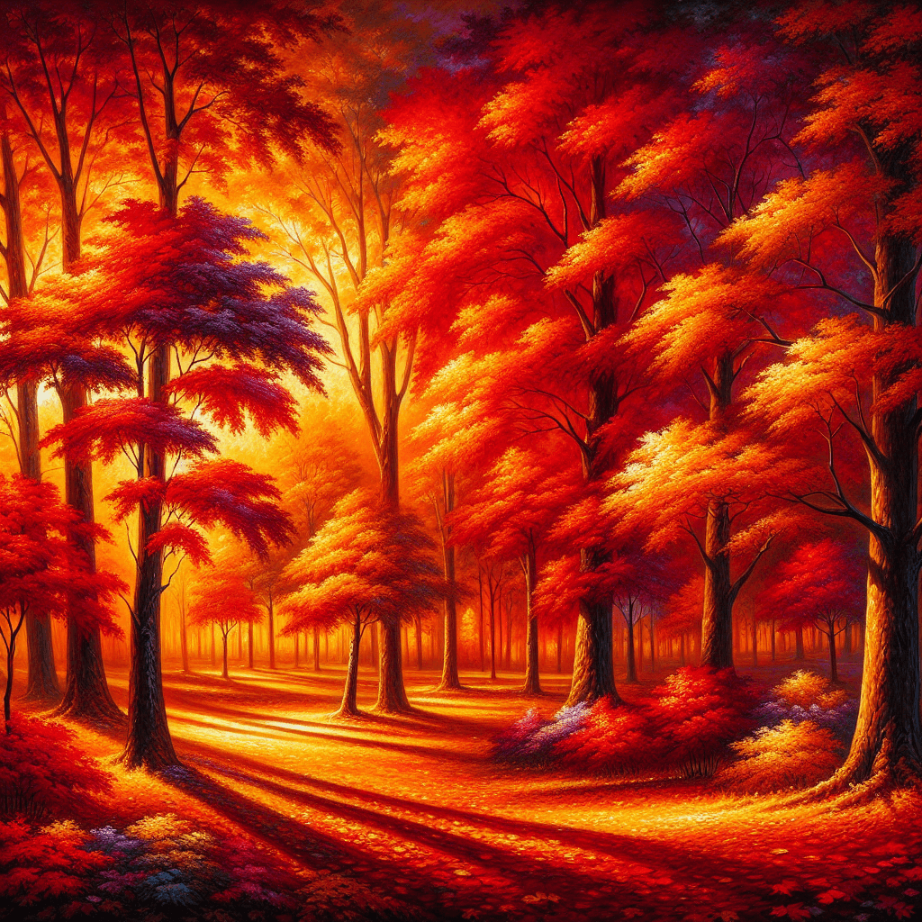 Autumn's Fiery Embrace Paint By Numbers Kits