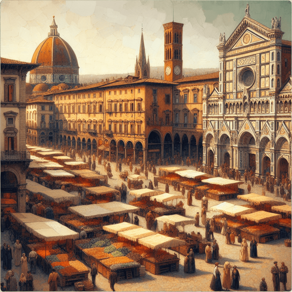 Bustling Italian Piazza Number Painting