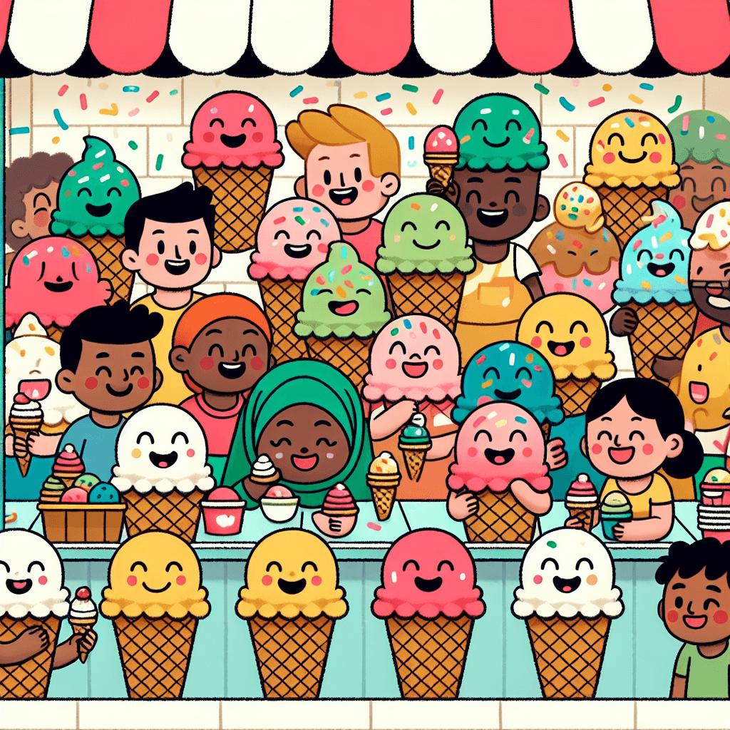 Joyful Ice Cream Shop Number Painting