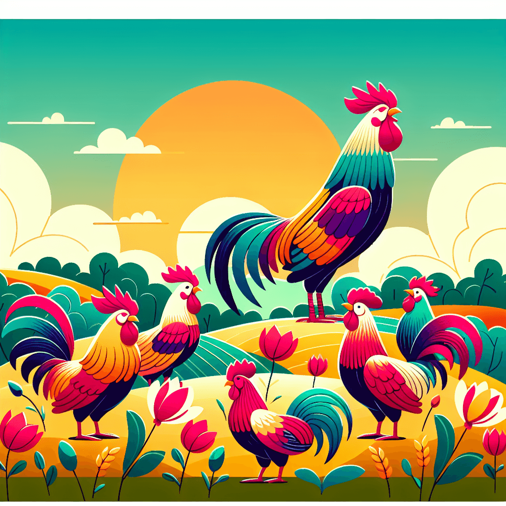 Rainbow Roosters Painting Number Kit