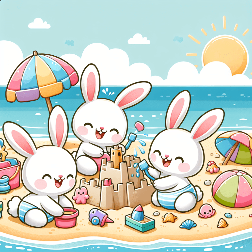 Charming Beach Bunnies Paint By Numbers Art