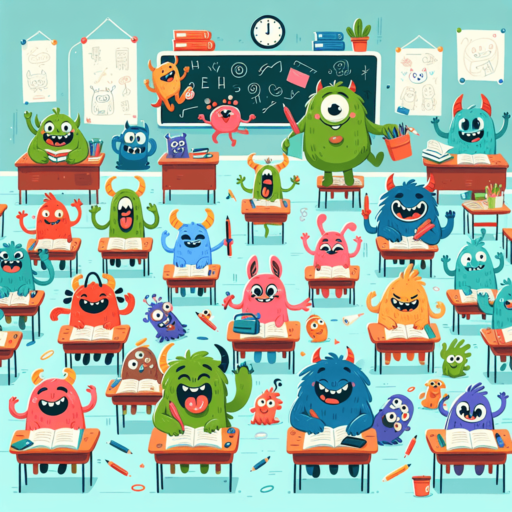 Friendly Monster School Paint By Numbers