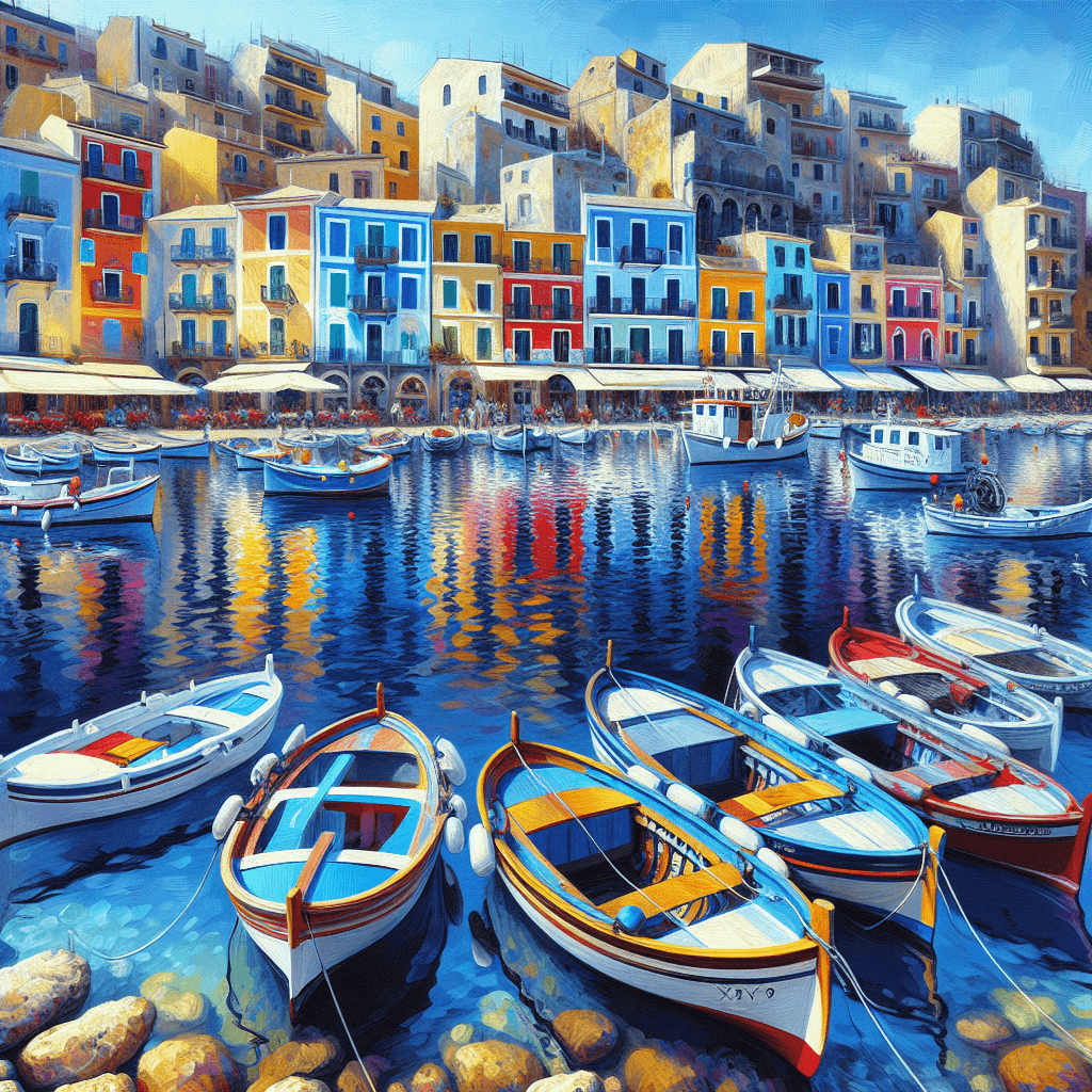 Colorful Mediterranean Harbor Paint By Numbers Kits