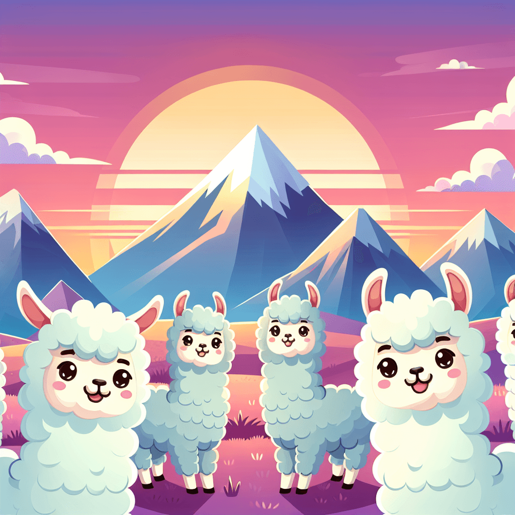 Lively Llama Landscape Painting Number Kit