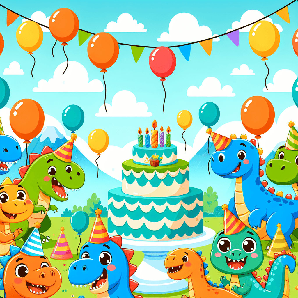 Cheerful Dinosaur Party Paint By Numbers Kits
