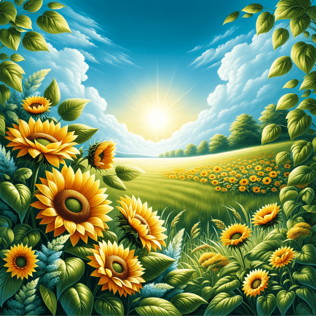 Cheerful Sunflower Meadow Number Painting