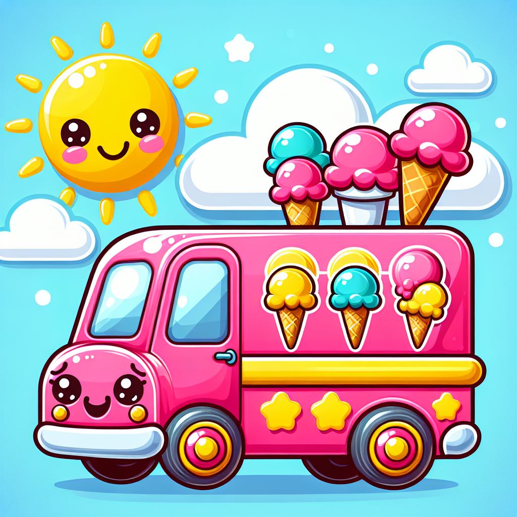 Joyful Ice Cream Truck Numbered Painting Kits