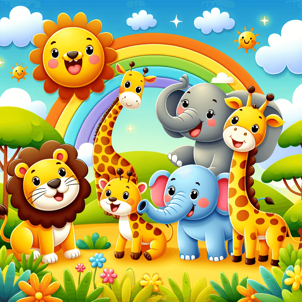 Animal Friends On Safari Numbered Painting Kits