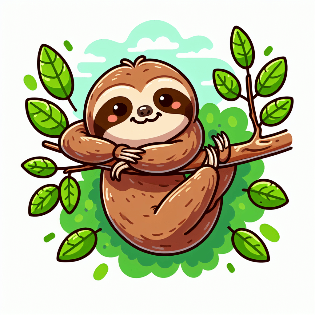 Lively Sloth Paint By Numbers Art