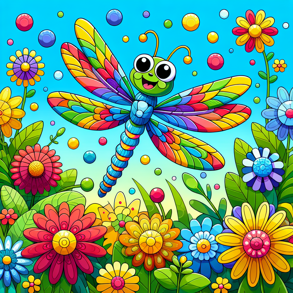 Excited Dragonfly Numbered Painting Kits