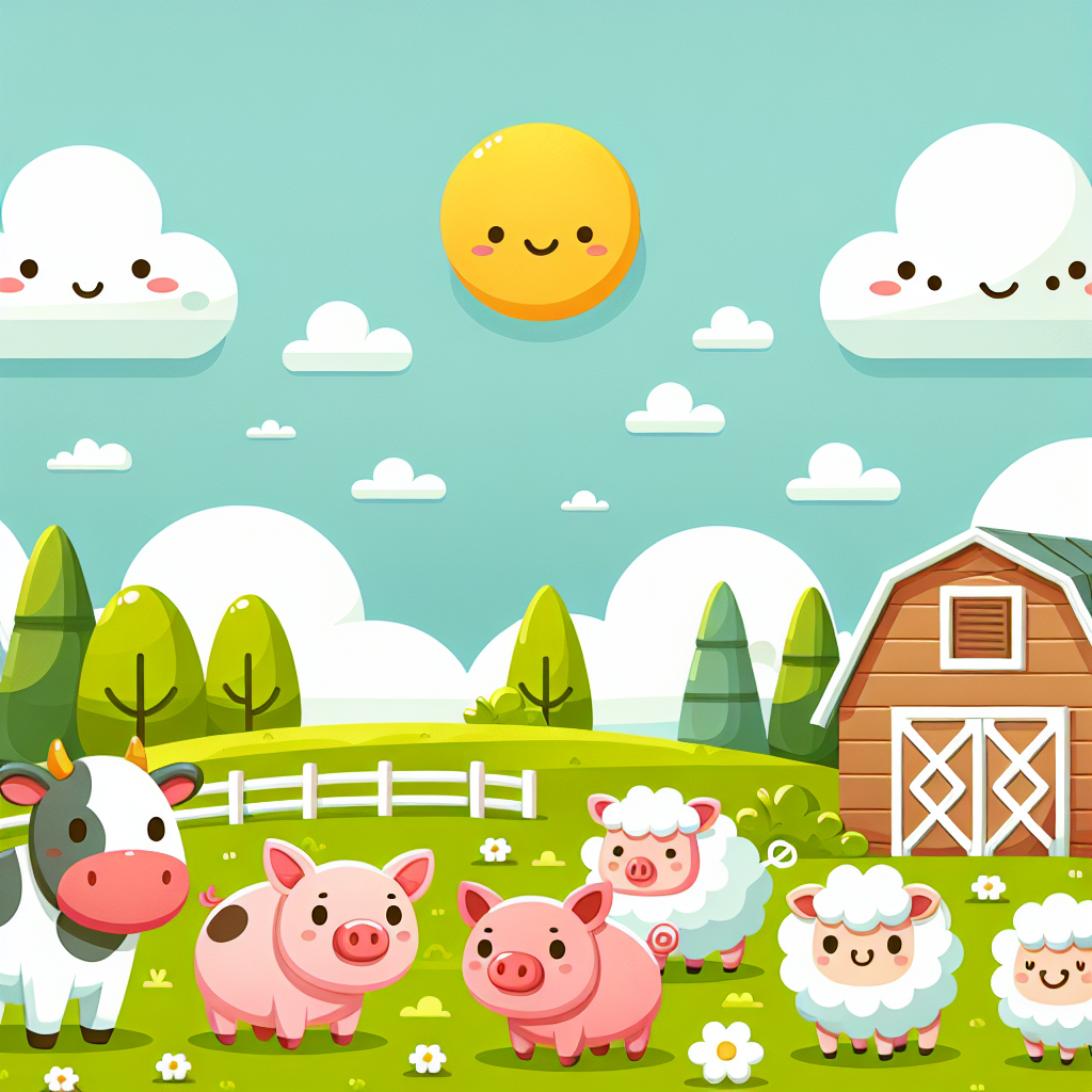 Cheerful Farm Animal Frolic Paint By Numbers